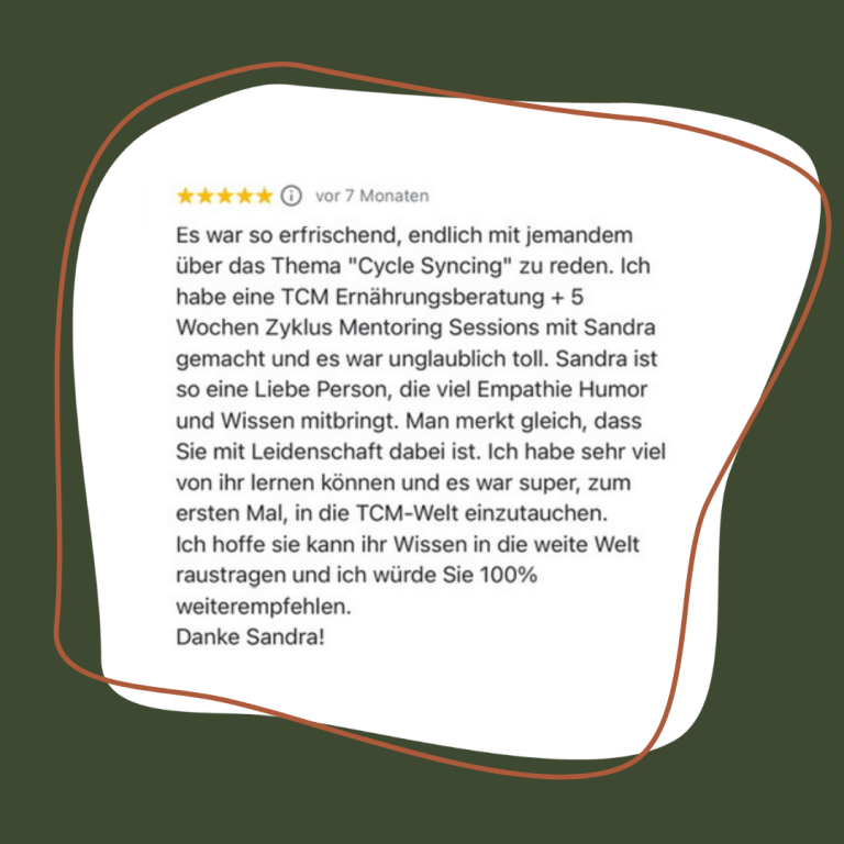 Kundinnen-Feedback TCM-Ernährungsberatung